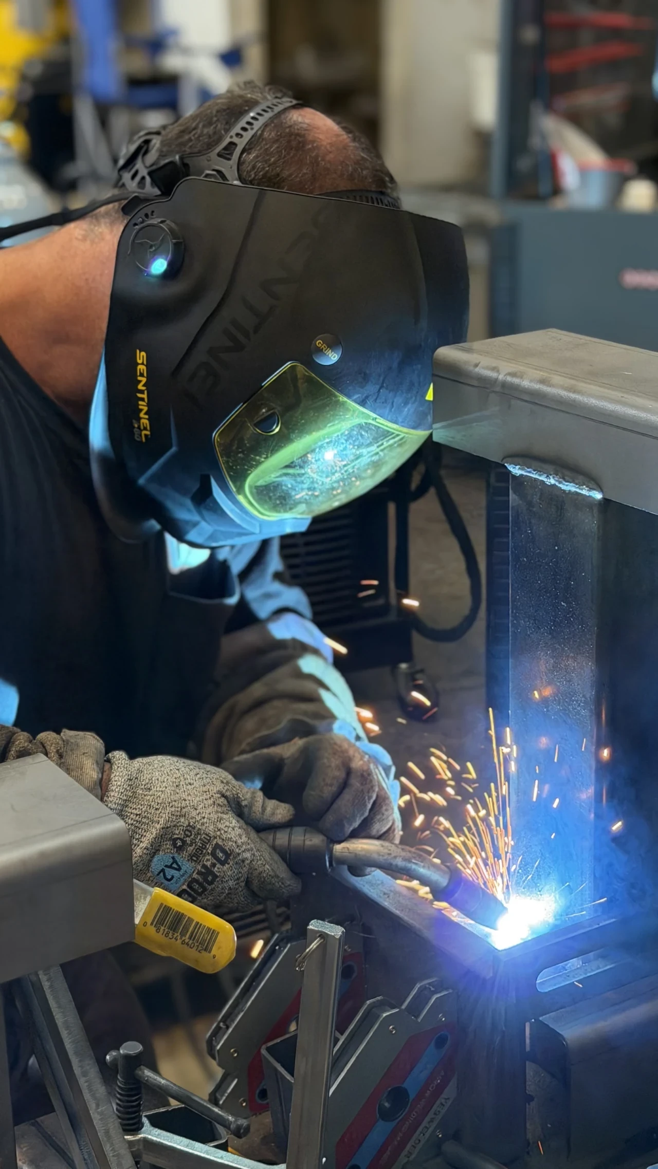 Todd Kurz welding at Superior Chassis